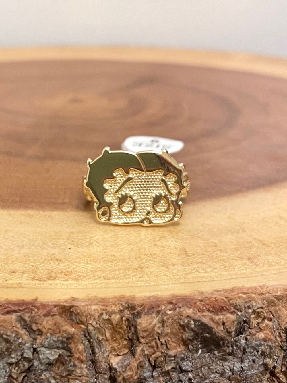Betty Boop Gold Filled Cartoon Face Statement Ring With Watchband Style Band NWT - Picture 7 of 14